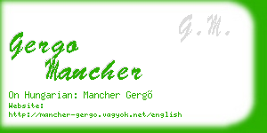 gergo mancher business card